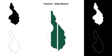 Kupwara - Gilgit Wazarat boş ana hat haritası seti