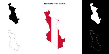 Bellavista province outline map set clipart