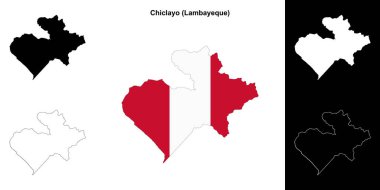 Chiclayo province outline map set clipart