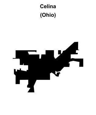 Celina (Ohio) blank outline map clipart