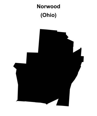 Norwood (Ohio) blank outline map clipart