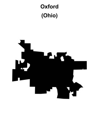 Oxford (Ohio) blank outline map clipart