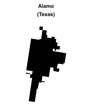 Alamo (Texas) boş ana hat haritası