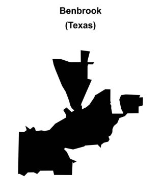 Benbrook (Texas) blank outline map clipart