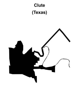 Clute (Texas) blank outline map clipart