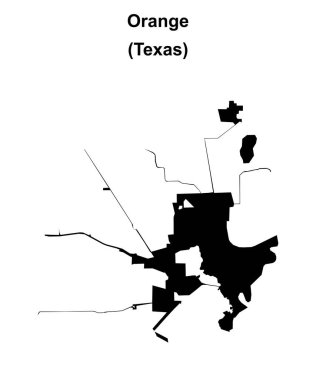 Turuncu (Texas) boş dış hat haritası