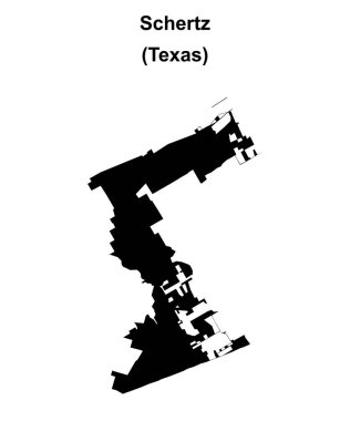 Schertz (Texas) blank outline map clipart