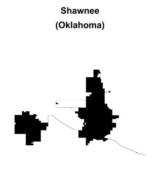 Shawnee (Oklahoma) blank outline map clipart