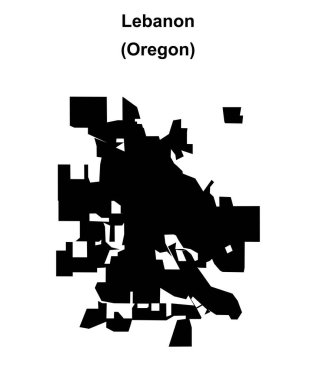 Lebanon (Oregon) blank outline map clipart