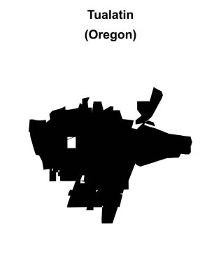 Tualatin (Oregon) blank outline map clipart