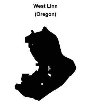 West Linn (Oregon) blank outline map clipart