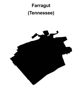 Farragut (Tennessee) blank outline map clipart