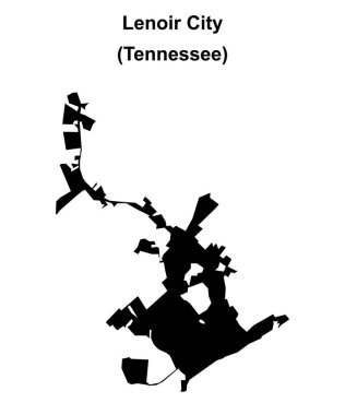 Lenoir City (Tennessee) blank outline map clipart