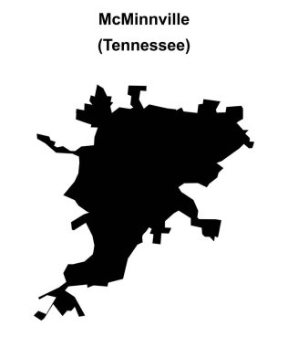 McMinnville (Tennessee) blank outline map clipart