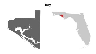 Bay County (Florida) boş ana hat haritası seti