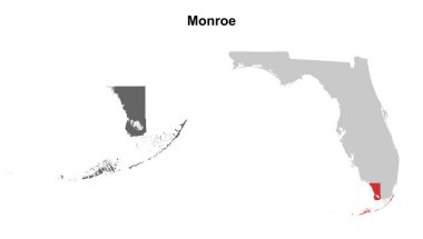 Monroe County (Florida) boş ana hat haritası seti