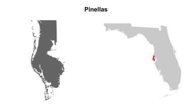 Pinellas County (Florida) boş ana hat haritası seti