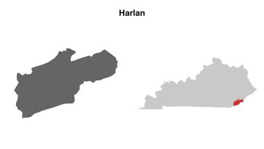 Harlan County (Kentucky) boş ana hat haritası seti