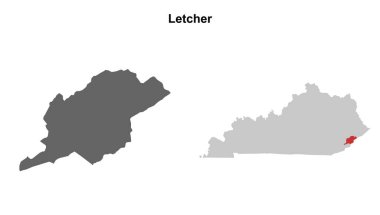 Letcher County (Kentucky) boş ana hat haritası seti
