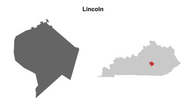 Lincoln County (Kentucky) boş ana hat haritası seti