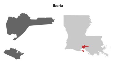 Iberia Parish (Louisiana) boş ana hat haritası seti