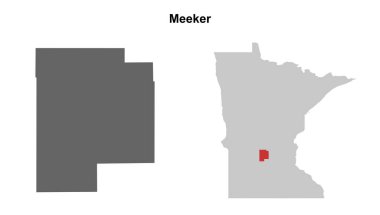 Meeker County (Minnesota) boş ana hat haritası seti