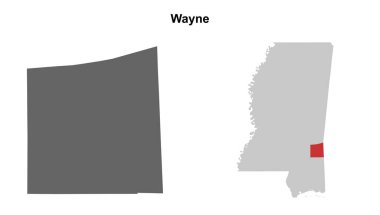 Wayne County (Mississippi) boş ana hat haritası seti
