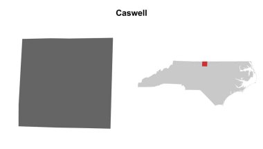 Caswell County (Kuzey Carolina) boş ana hat haritası seti