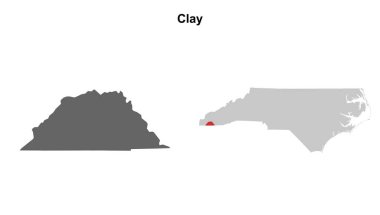 Clay County (Kuzey Carolina) boş ana hat haritası seti