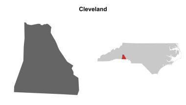 Cleveland County (Kuzey Carolina) boş ana hat haritası seti