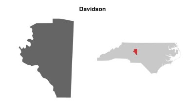Davidson İlçesi (Kuzey Carolina) boş ana hat haritası