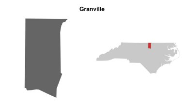 Granville County (Kuzey Carolina) boş ana hat haritası seti
