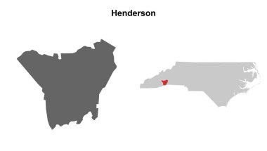 Henderson County (Kuzey Carolina) boş ana hat haritası seti