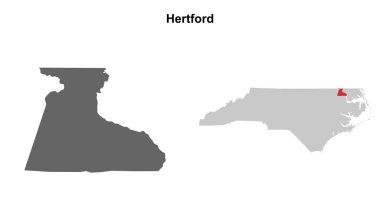 Hertford County (Kuzey Carolina) boş ana hat haritası seti