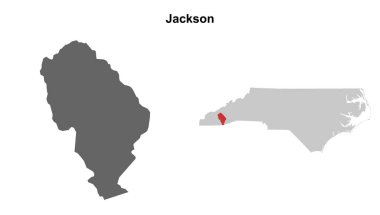Jackson County (Kuzey Carolina) boş ana hat haritası seti