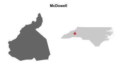 McDowell County (Kuzey Carolina) boş ana hat haritası seti