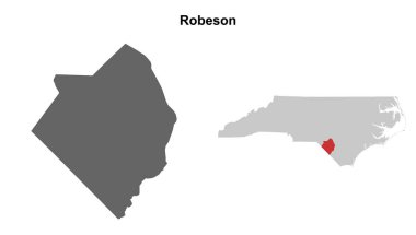Robeson County (Kuzey Carolina) boş ana hat haritası seti