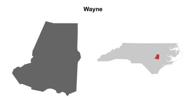 Wayne County (Kuzey Carolina) boş ana hat haritası seti
