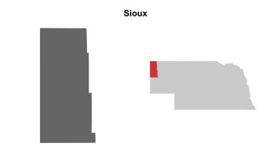 Sioux County (Nebraska) boş ana hat haritası seti