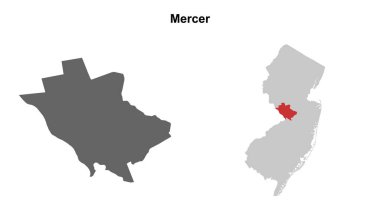 Mercer County (New Jersey) boş ana hat haritası seti