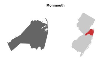 Monmouth County (New Jersey) boş ana hat haritası seti