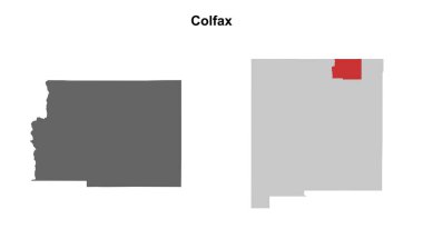 Colfax County (New Mexico) boş ana hat haritası seti