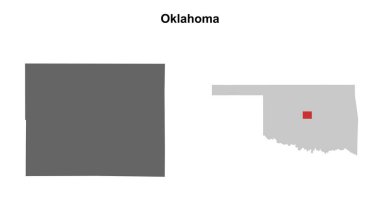 Oklahoma İlçesi (Oklahoma) boş ana hat haritası seti