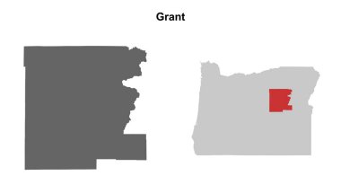 Grant County (Oregon) boş ana hat haritası seti