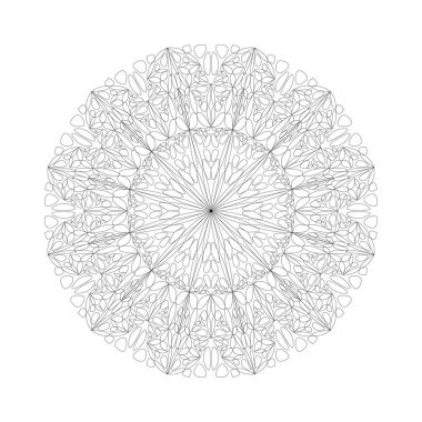 Doğu mandala desenli tasarım - geometrik dairesel çiçek vektörü grafiği