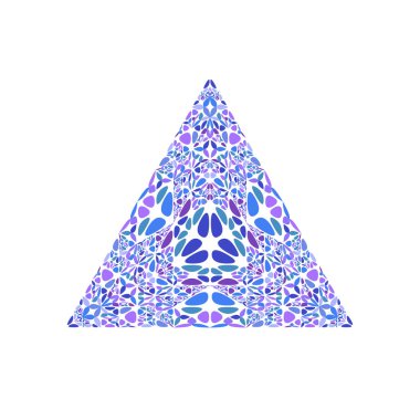 Geometrik süslemeli soyut renkli çiçek üçgeni logo şablonu