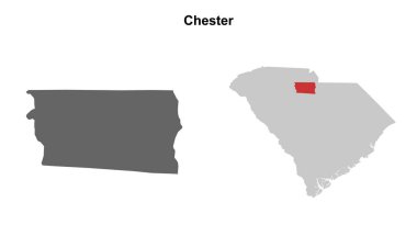Chester County (Güney Carolina) boş ana hat haritası seti