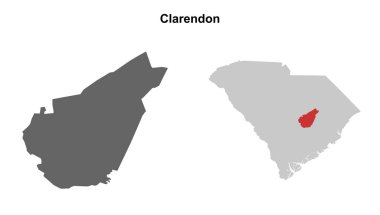 Clarendon County (Güney Carolina) boş ana hat haritası seti