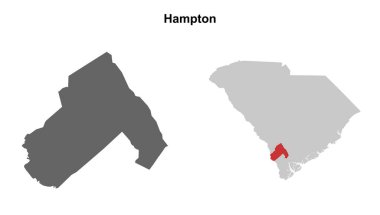 Hampton County (Güney Carolina) boş ana hat haritası seti