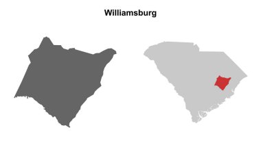 Williamsburg County (Güney Carolina) boş ana hat haritası seti
